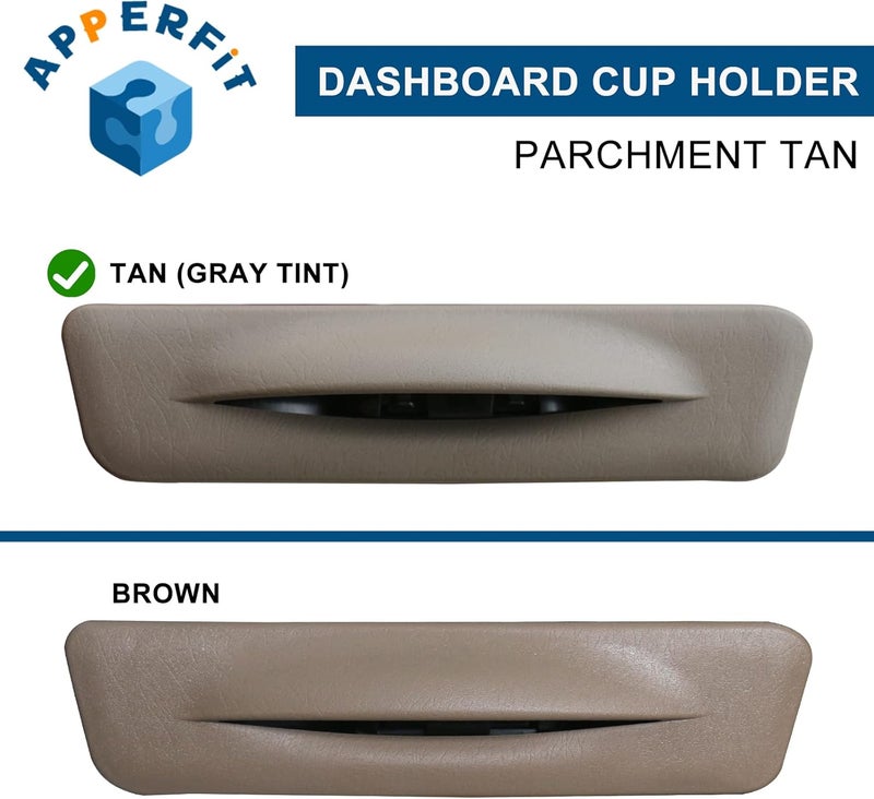 APPERFiT in Dash Cup Holder Insert w/Ashtray Tan Compatible with Ford F250 F350 F450 F550 Super Duty Truck Excursion 1999-2004 Dashboard Pull Out Cupholder YC3Z-2513560-CAB - Image 2